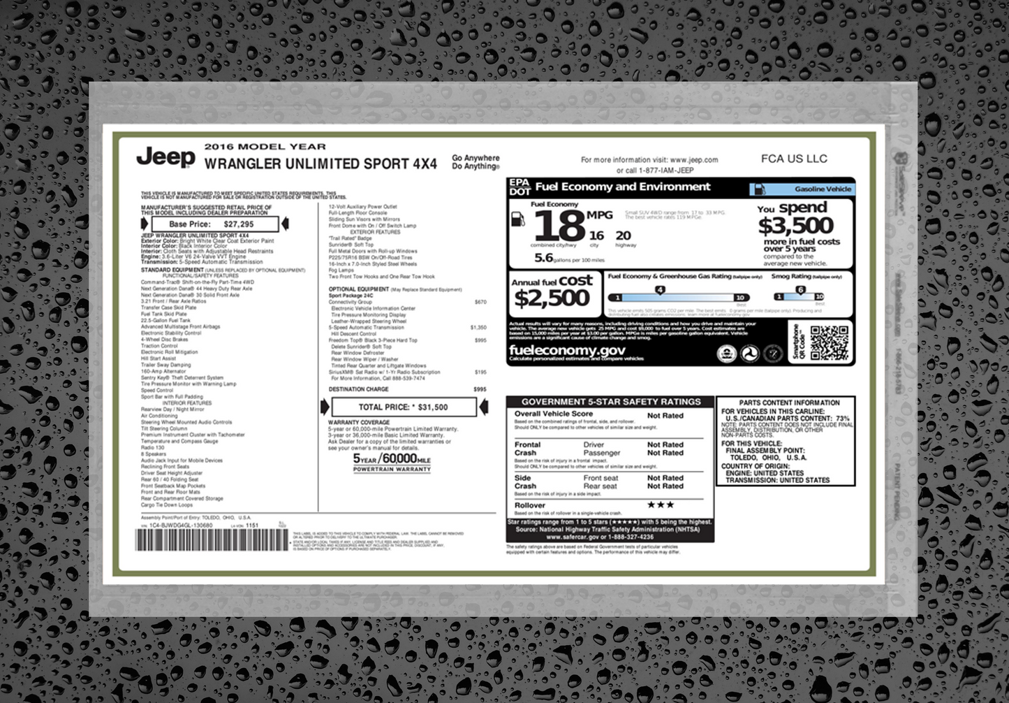 Monroney Label