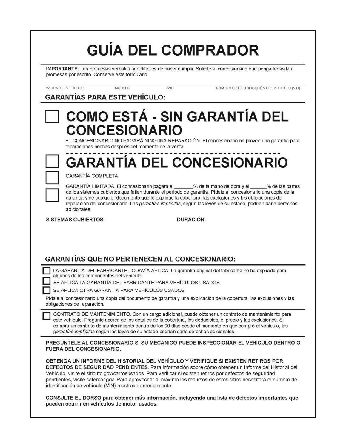 Spanish Buyer's Guide